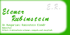 elemer rubinstein business card